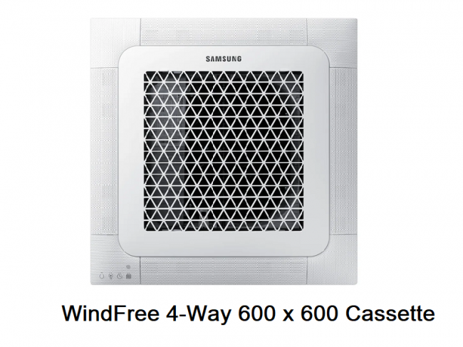  SAMSUNG WindFree 4-Way 600x600 Cassette AC026RNNDKG/EU ������� ���������� 4��� ������������ Mini Inverter 9.000 BTU/h, A++/A+ ��� �� ��������� Electrothermoco 