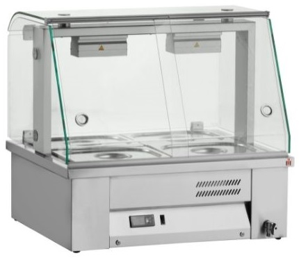 INOMAK MBV67 Επιτραπέζιο Μπαιν Μαρί με Βιτρίνα Full Showcase, για 2 Λεκανάκια GN, 759 mm INOMAK MBV67 Επιτραπέζιο Μπαιν Μαρί με Βιτρίνα Full Showcase, για 2 Λεκανάκια GN, 759 mm