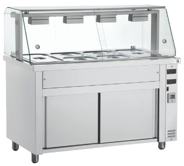 INOMAK MIV714 Επιδαπέδιο Μπαιν Μαρί σε Θερμαινόμενο Ερμάριο με Βιτρίνα Full Showcase, για 4 Λεκανάκια GN, 1406 mm INOMAK MIV714 Επιδαπέδιο Μπαιν Μαρί σε Θερμαινόμενο Ερμάριο με Βιτρίνα Full Showcase, για 4 Λεκανάκια GN, 1406 mm