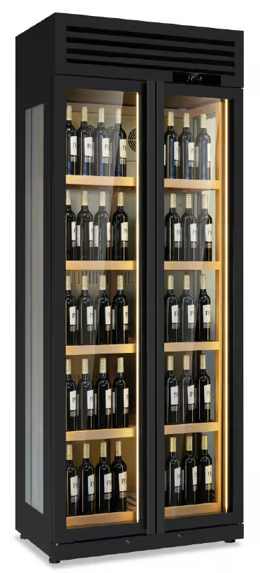 KlimaItalia WINELUX 902 BLACK Βιτρίνα κρασιών με 2 ανοιγόμενες πόρτες, για 175 Φιάλες KlimaItalia WINELUX 902 BLACK Βιτρίνα κρασιών με 2 ανοιγόμενες πόρτες, για 175 Φιάλες