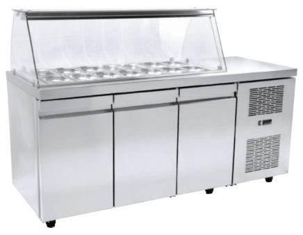 Niki Inox SA GN 185M Ψυγείο-Βιτρίνα Σαλατών με Ψυκτικό Μηχάνημα και 3 Ανοιγόμενες Πόρτες GN, για 14 Λεκανάκια GN 1/4, 458 lt Niki Inox SA GN 185M Ψυγείο-Βιτρίνα Σαλατών με Ψυκτικό Μηχάνημα και 3 Ανοιγόμενες Πόρτες GN, για 14 Λεκανάκια GN 1/4, 458 lt